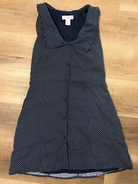 Caroline Constas Navy and White Polka Dot Mini Dress